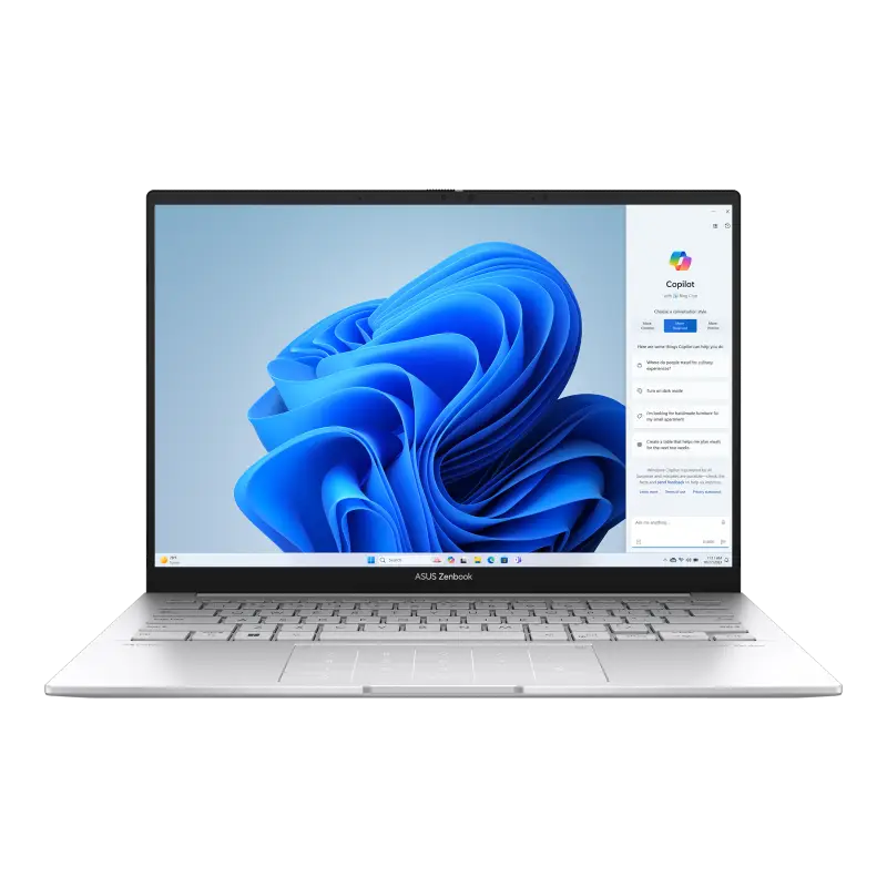 ASUS Zenbook 14 OLED UX3405CA Laptop, 14" 3K OLED 120Hz Touch, Intel Core Ultra 9 285H, 32GB RAM, 1TB SSD, Intel Arc Graphics, Windows 11 Home, Silver | UX3405CA‑QL215W