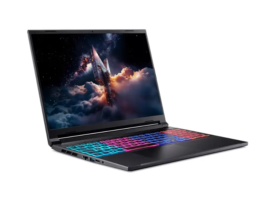 Acer Nitro V 16S Gaming Laptop, 16" WQXGA IPS 180Hz Display, Intel Core 9 270H, 16GB RAM, 1TB SSD, GeForce RTX 5070 8GB GPU, English-Arabic K/B, Windows 11 Home, Black | NH.QXDEM.001