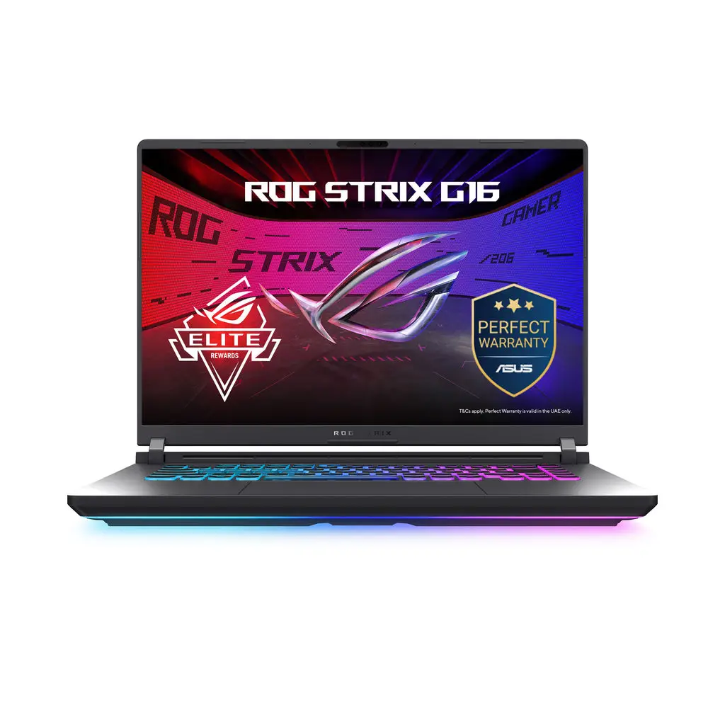 ASUS ROG Strix G16 G615JPR Gaming Laptop, 16" WQXGA 240Hz Display, Intel Core i9 14900HX Processor, 32GB RAM, 1TB SSD, NVIDIA RTX 5070 8GB, English-Arabic K/B, Win11, Gray | G615JPR-TS218W