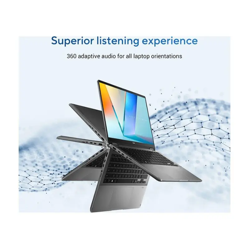 ASUS Vivobook 14 Flip TP3407SA Copilot+ Laptop, 14" WUXGA OLED Touch & Flip Display, Intel Core Ultra 7 256V, 16GB RAM, 512GB SSD, Intel Arc Graphics, English Keyboard, Stylus Pen, Win11, Gray | 90NB14Y1-M00BA0