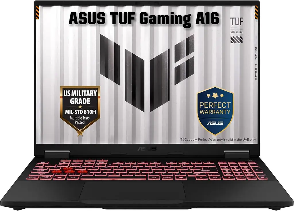 ASUS TUF Gaming A16 FA608UMI Gaming Laptop, 16" WUXGA IPS 144Hz Display, AMD Ryzen 7 260, 16GB RAM, 1TB SSD, GeForce RTX 5060 8GB GPU, English-Arabic K/B, Windows 11 Home, Gray | 90NR0KV1-M00ER0