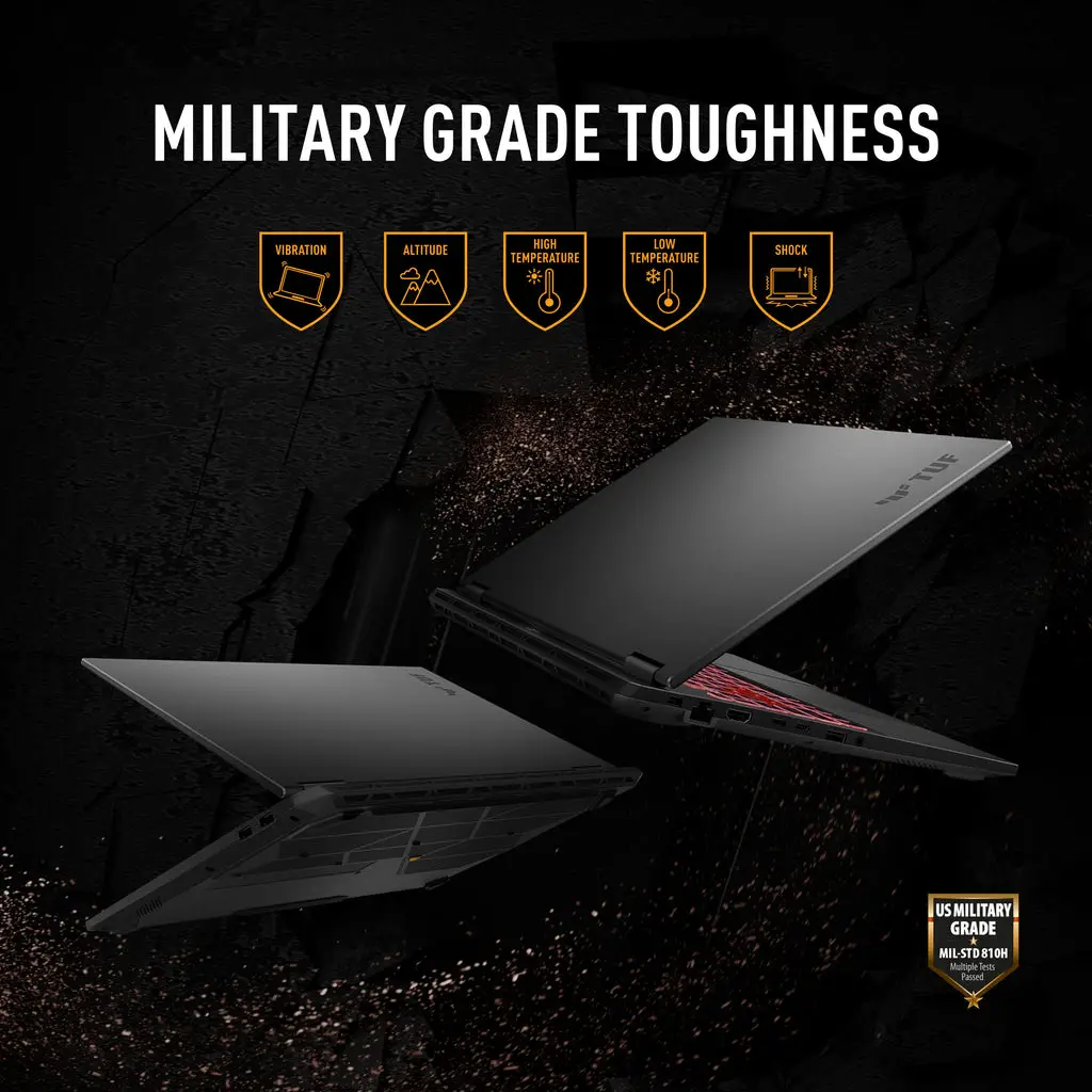 ASUS TUF Gaming A16 FA608PP Laptop, 16" WQXGA IPS 165Hz Display, AMD Ryzen 9 8940HX, 16GB RAM, 512GB SSD, GeForce RTX 5070 8GB GPU, English-Arabic K/B, Windows 11 Home, Gray | 90NR0MD1-M008Y0