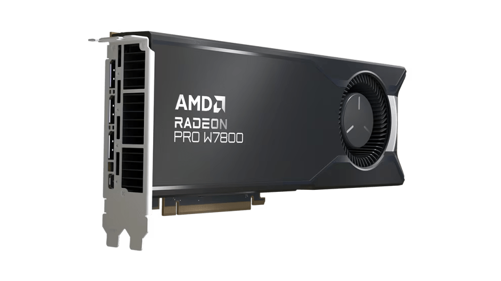 AMD Radeon Pro W7800, Professional Graphics, 32GB GDDR6, Workstation, AI, 3D Rendering, 32GB GDDR6, DisplayPort™ 2.1, AV1, 45 TFLOPS, 70 CUS, 260W TDP, 8K