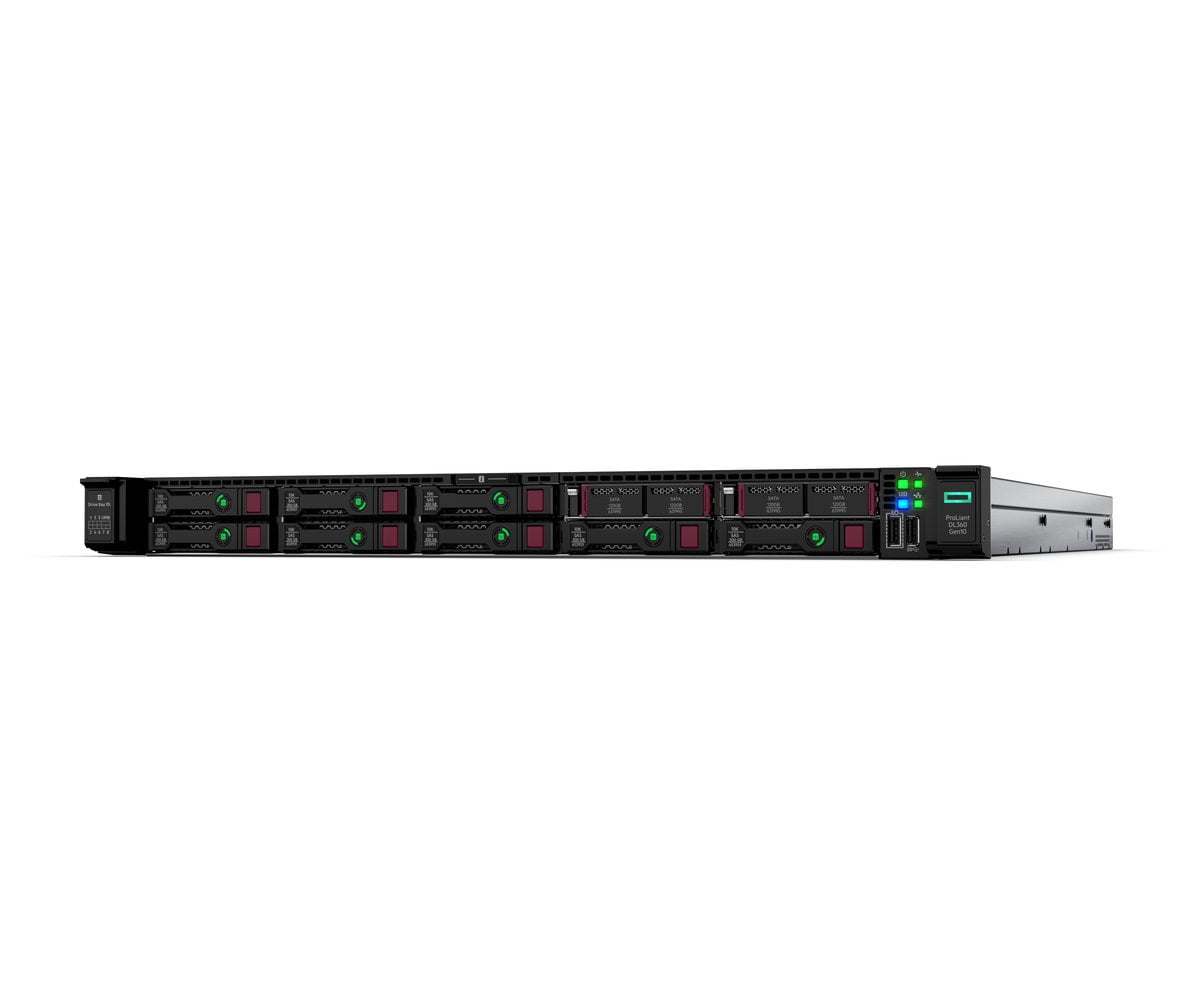 HPE ProLiant DL360 Gen10 Server Intel® Xeon® Scalable 4208 (8 core, 2.1 GHz, 85W),16GB (1 X 16GB) RDIMM,NO HDD,Ethernet 1Gb 4-port 366FLR Adapter,Smart Array P408i-a/2GB and Smart Storage Battery,1 x HPE 500W Flex Slot Platinum hot-plug power supply (P19774-B21) | SS-HPH1100021