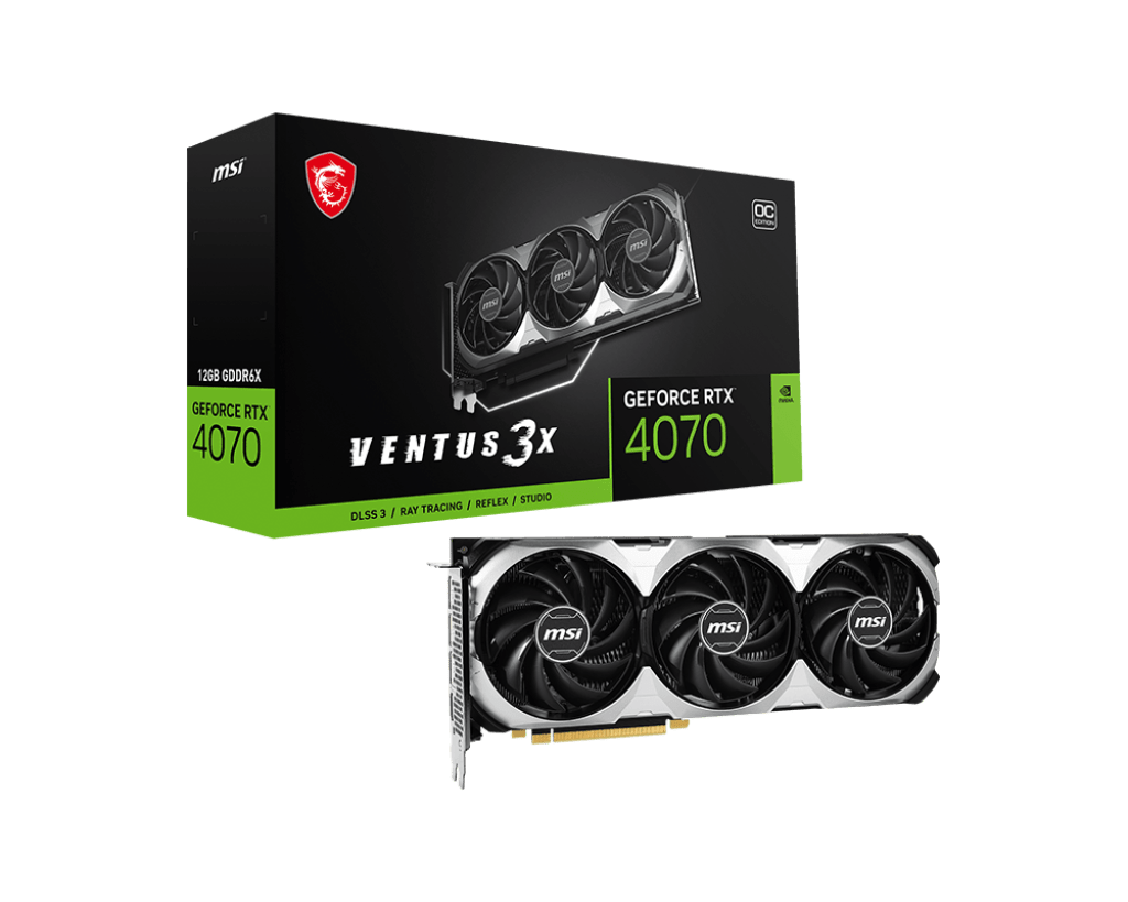 MSI RTX 4070 Ventus 3X OC 12GB GDRR6X 192-Bit HDMI/DP PCI Express® Gen 4, Extreme Performance 2520 MHz, Graphic Card