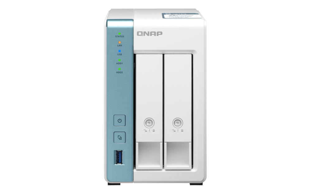 QNAP 2 Bay NAS Server - Alpine AL-314 Processor, Quad-Core 1.7 GHz, 4GB SO-DIMM DDR3 RAM, 2.5 GbE LAN (Without Hard Drive) | TS-231P3-4G