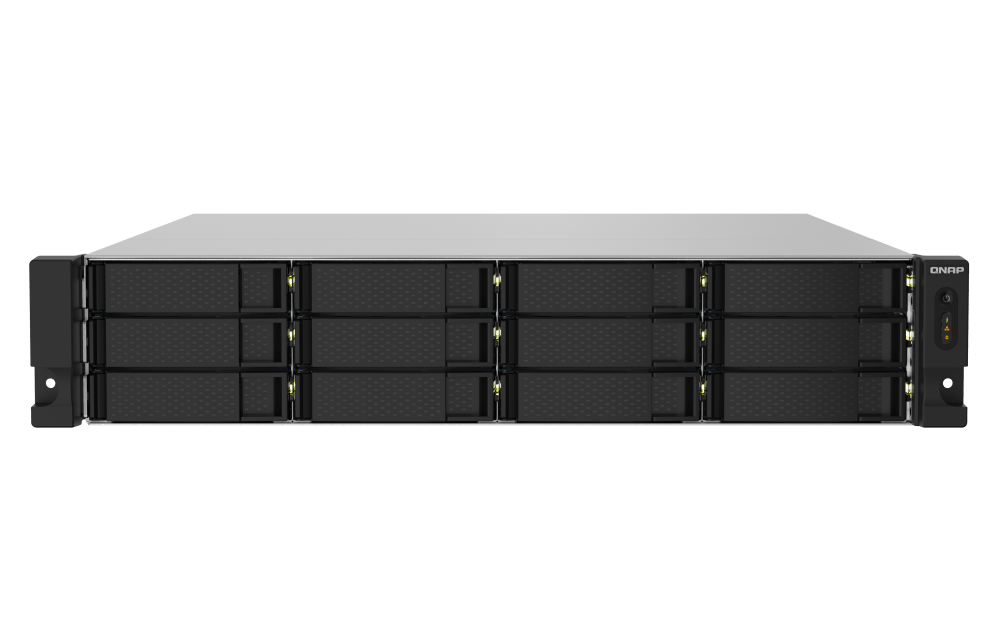 QNAP 12-Bay 2U Rackmount NAS - Ethernet LAN, 4GB UDIMM DDR4 Memory, 16GB RAM, 2x10GbE SFP+, 2.5 - 3.5" Drive, Black | TS-1232PXU-RP-4G