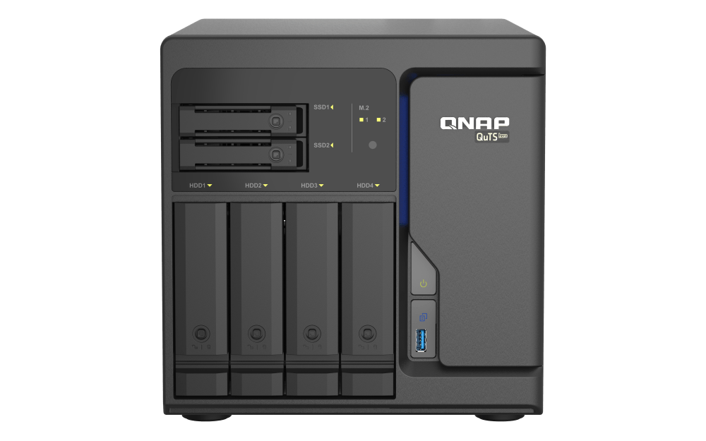 QNAP 6 Bay Quts Hero NAS Server Tower Ethernet LAN, Intel Xeon D-1602 2.5 GHz Processor, 8 GB DDR4 ECC Memory, 2xM.2 NVMe PCIe SSD | TS-H686-D1602-8G