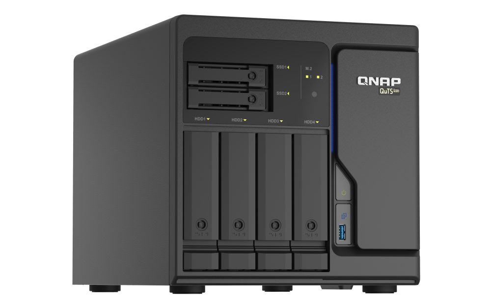 QNAP 6 Bay Quts Hero NAS Server Tower Ethernet LAN, Intel Xeon D-1602 2.5 GHz Processor, 8 GB DDR4 ECC Memory, 2xM.2 NVMe PCIe SSD | TS-H686-D1602-8G