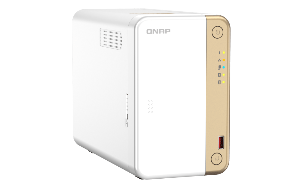 QNAP TS-262 2-Bay NAS Enclosure - Intel Celeron N4505 2.0GHz, 4GB RAM, 4GB Storage, 2 x 3.5/2.5" SATA III 6 Gb/s Drive Bays, 2 x M.2 2280 PCIe 3.0 x1, 1x 2.5GbE/1x HDMI, QTS 5.0.1 OS | QNAP TS-262-4G