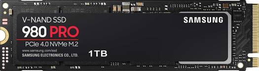 Samsung 980 Pro 1TB PCIe NVMe Gen4 Form Factor M.2 Solid State Drive | MZ-V8P1T0BW