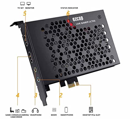 EZCap 334 PCI-e 4K HDR HDMI Capture Card,2160p60 HDR, 1440p144, 1080p240 | PCI-e