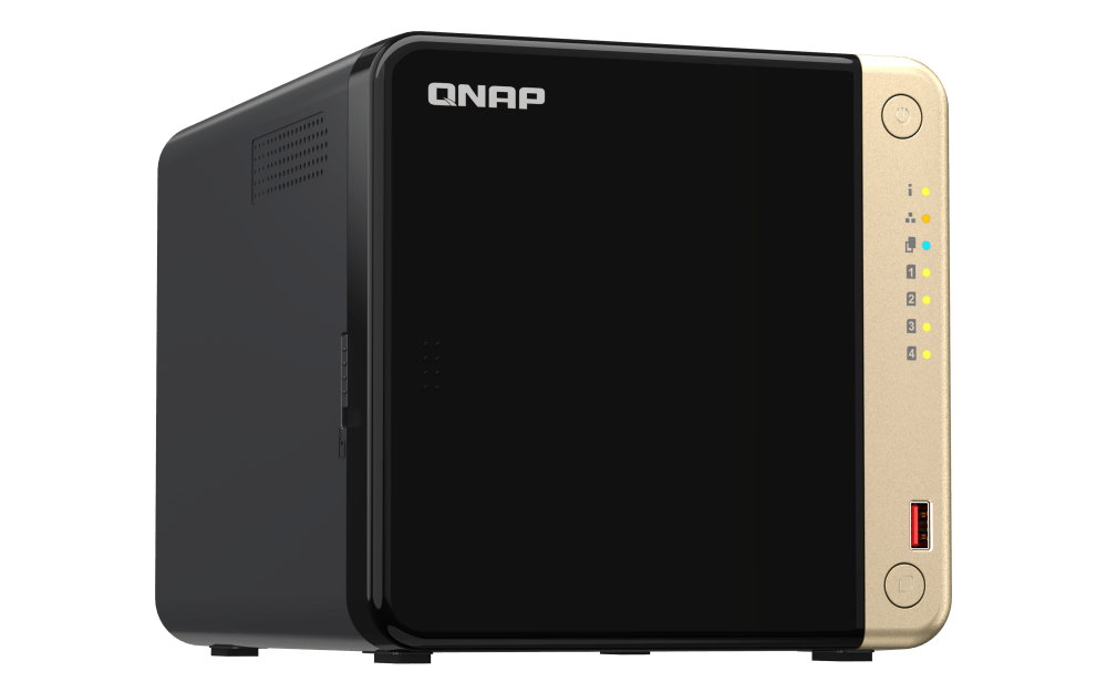 Qnap 4-Bay NAS - Intel Celeron N5105/N5095 CPU, 8 GB DDR4 Memory, 4 x 3.5-inch SATA 6Gb/s, PCIe Slot, USB 3.2 Gen 2 (10Gbps) Port, 90W PSU | TS-464-8G