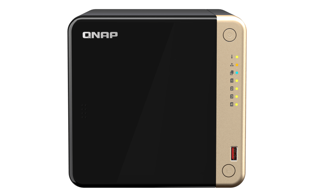 Qnap 4-Bay NAS - Intel Celeron N5105/N5095 CPU, 8 GB DDR4 Memory, 4 x 3.5-inch SATA 6Gb/s, PCIe Slot, USB 3.2 Gen 2 (10Gbps) Port, 90W PSU | TS-464-8G