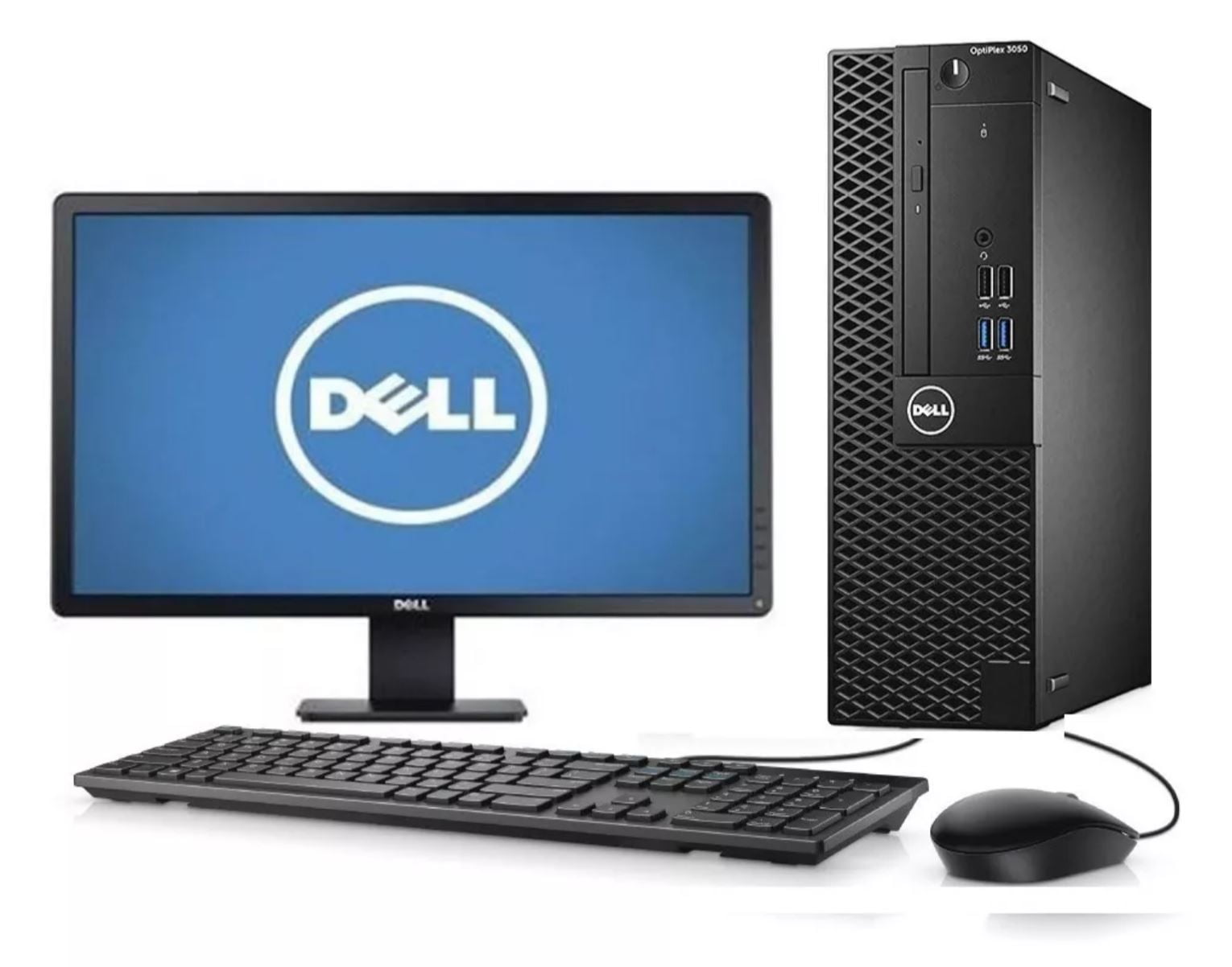 Renewed Dell Optiplex SFF Desktop Intel Core i7 6th Gen, 8GB RAM, 256GB SSD+1TB HDD ,DVDWR , Win10 with 24" LED Monitor