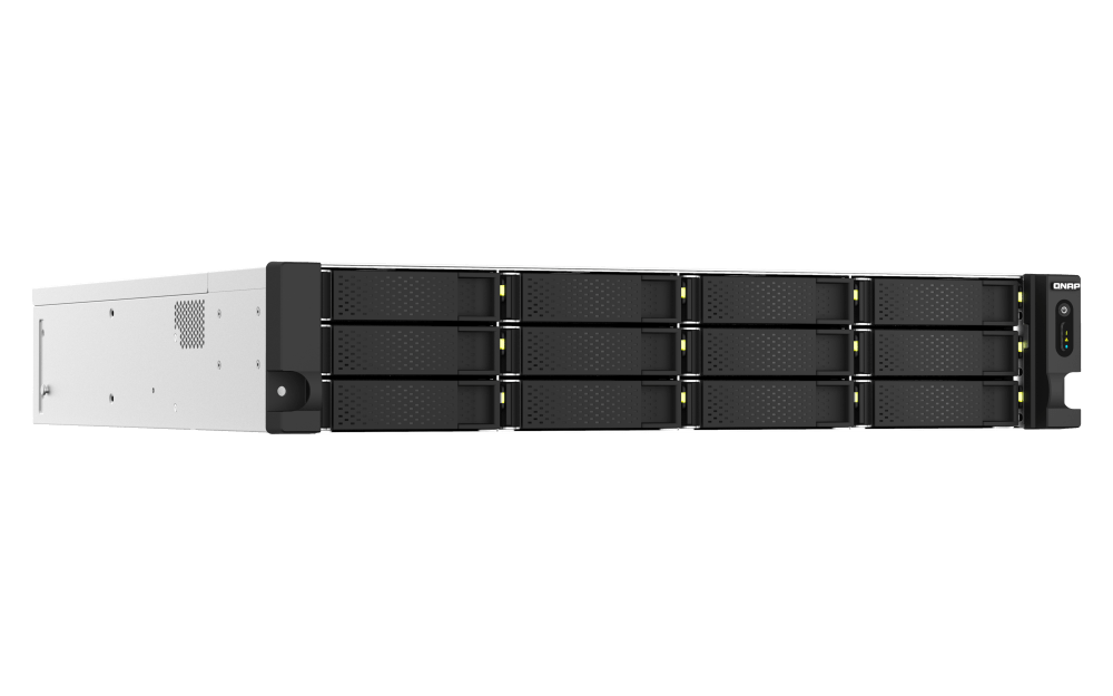 QNAP TS-h1887XU-RP 18-Bay 4U Rackmount NAS - 2x3.5/2.5"+6x2.5" SATA Drive Bays, 3.4 GHz Intel Xeon E-2334 4C, 16GB ECC DDR4 RAM, 550W PSU, 10 Gigabit Ethernet Port, 3 PCIe | TS-h1887XU-RP-E2334-16G