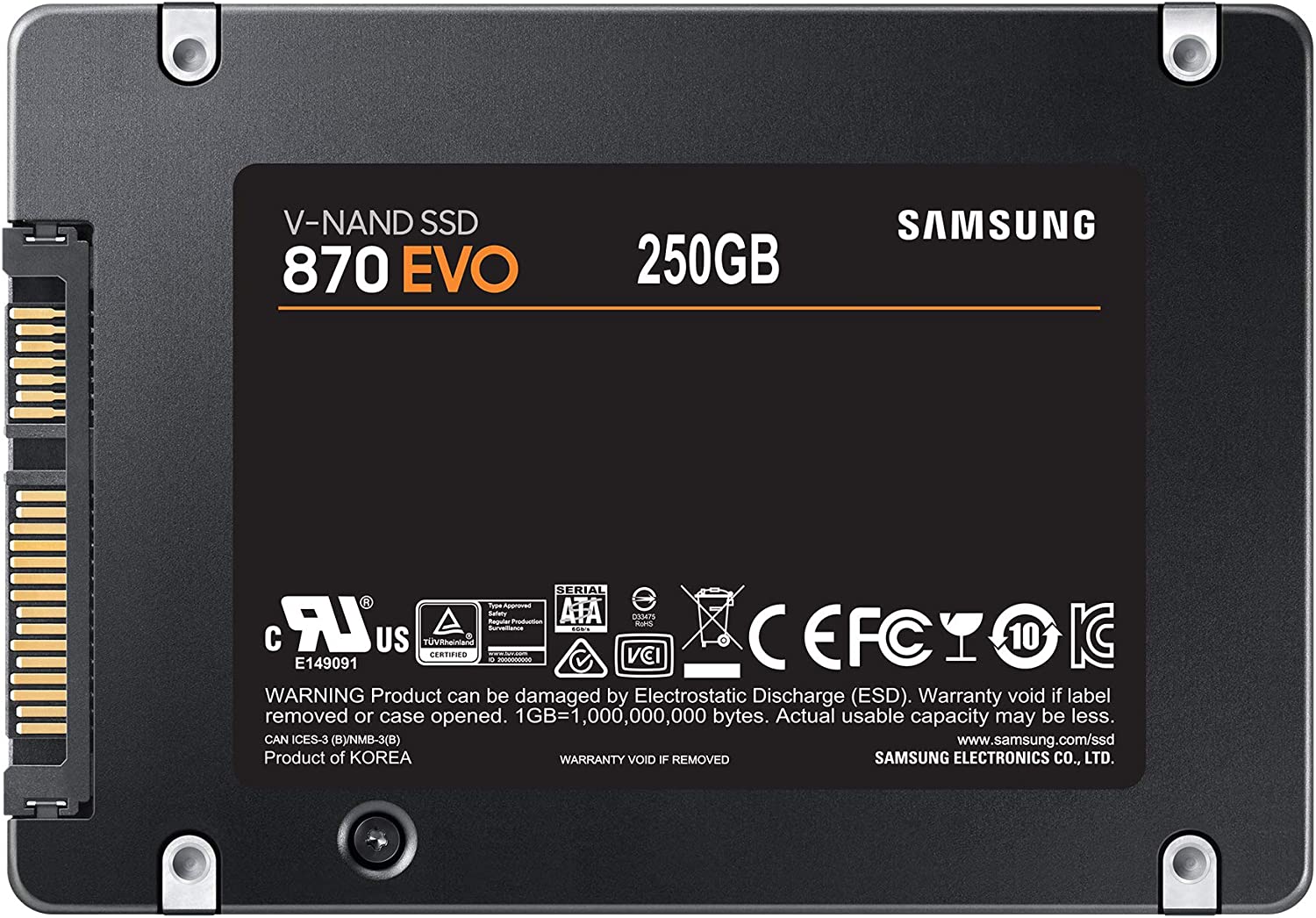 Samsung 870 EVO 250GB SATA 2.5" SSD | MZ-77E250BW