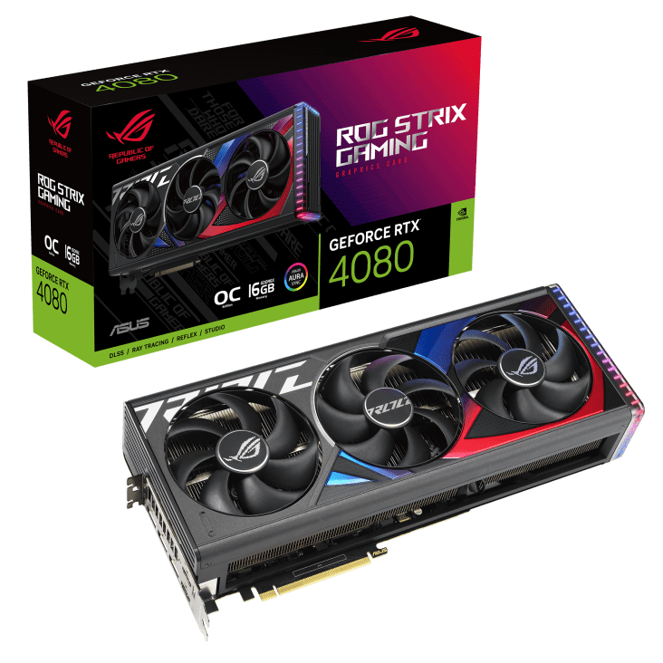 ASUS ROG Strix GeForce RTX 4080 16GB GDDR6X OC Edition OC mode 2655 MHz | 90YV0IC0-M0NA00