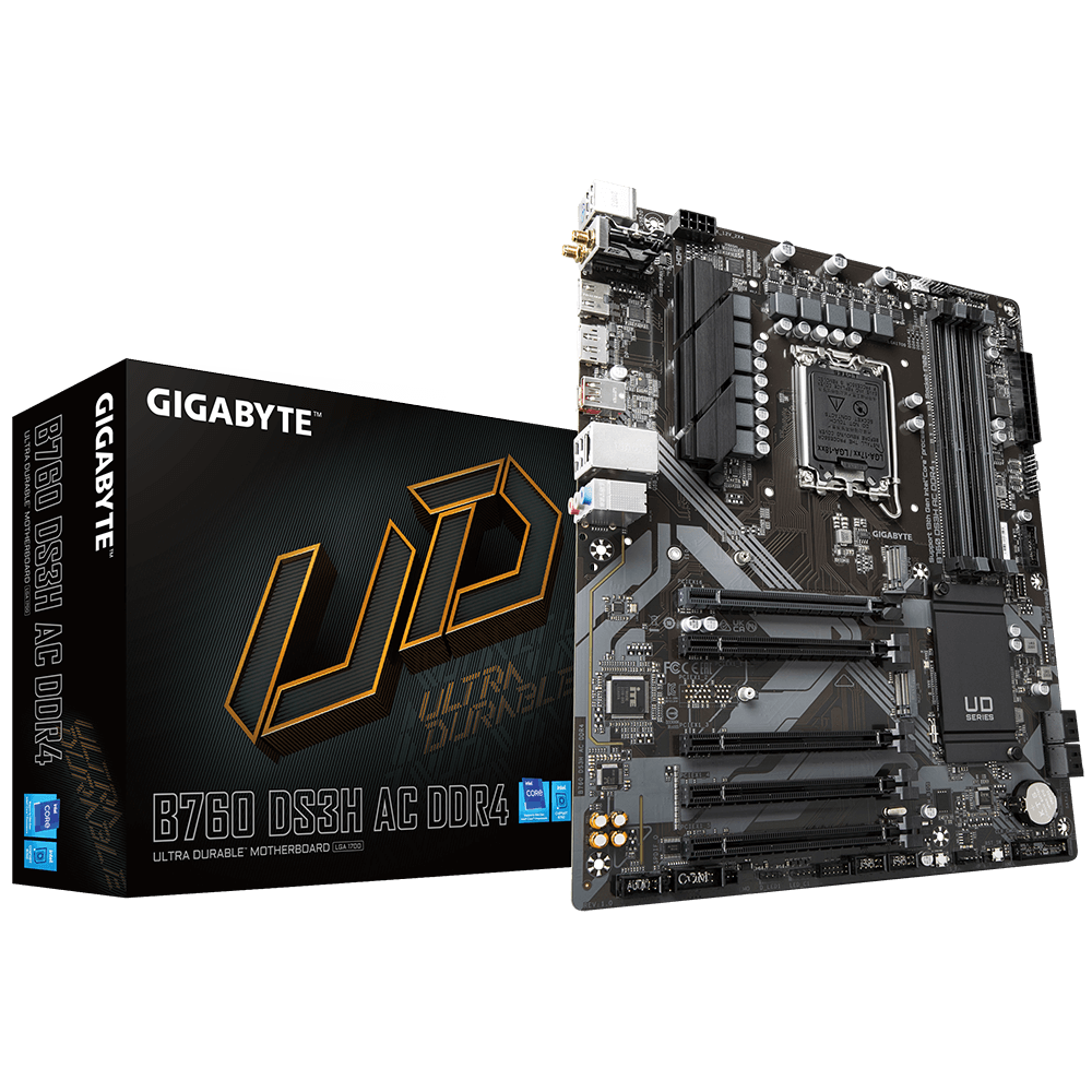 gigabyte B760 DS3H AC DDR4 ,LGA1700 socket ,4 x DDR DIMM 128 GB , ATX Motherboard