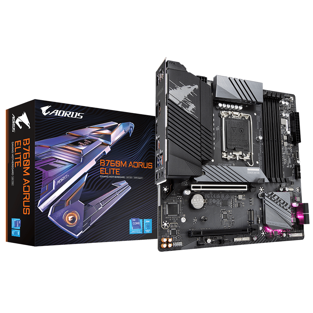 Gigabyte B760M AORUS ELITE ,LGA1700 socke , 4 x DDR5 up to 192GB Micro ATX Motherboard