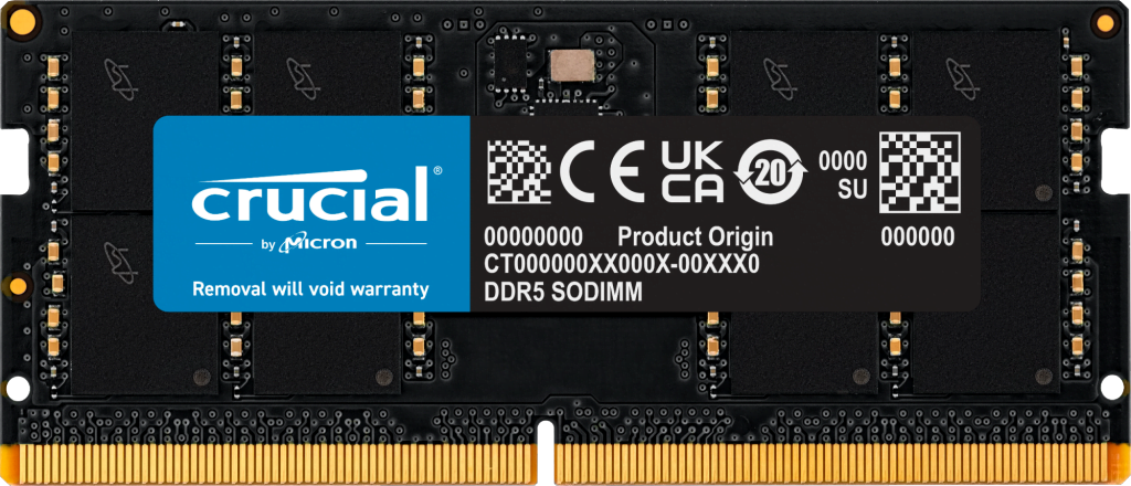 Crucial 32GB DDR5 4800 SODIMM  Laptop Memory | CT32G48C40S5