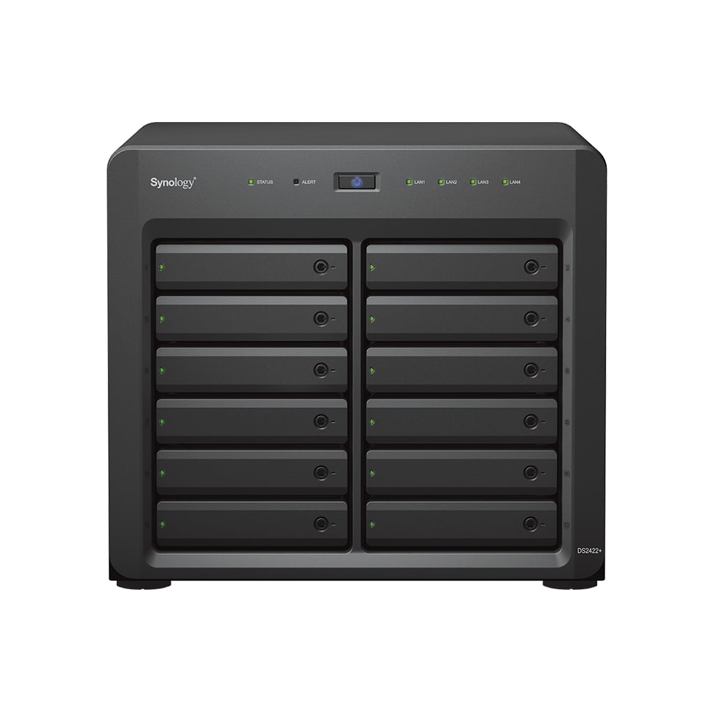 synology DS2422+ 12 bay DiskStation AMD Ryzen V1500B ,4 GB DDR4 ,(3.5" SATA HDD 2.5" SATA HDD 2.5" SATA SSD) NAS Enclosure