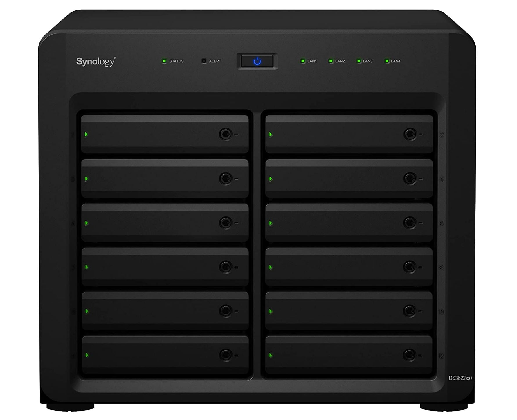 Synology DS3622xs+12 Bay DiskStation Intel Xeon D-1531, 16 GB DDR4 ECC SODIMM ,(3.5" SATA HDD 2.5" SATA HDD 2.5" SATA SSD) NAS Enclosure