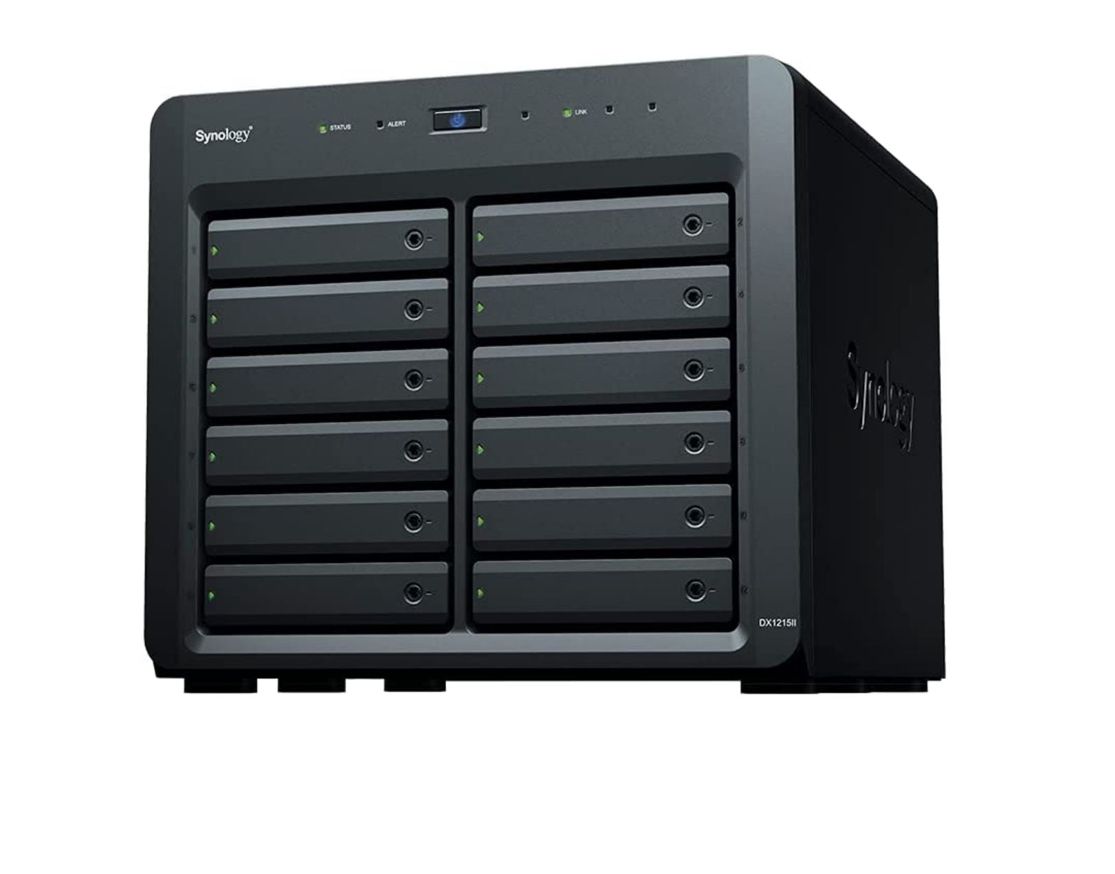 Synology DX1215II 12 Bays NAS Expansion Unit DiskStation (3.5" SATA HDD 2.5" SATA HDD 2.5" SATA SSD) Plug and play storage expansion