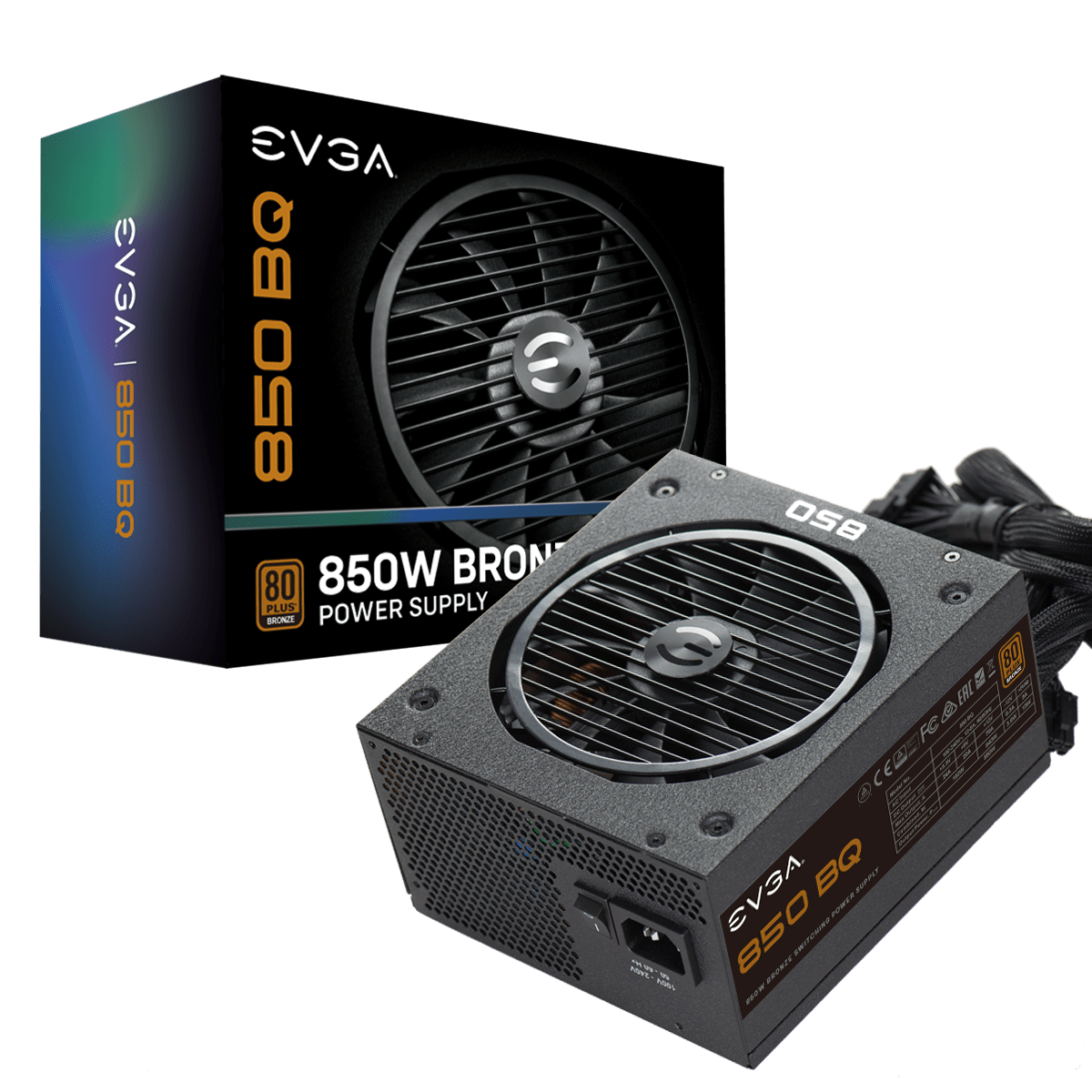 EVGA 850 BQ, 80 Plus Bronze 850W, Semi Modular, Includes Free Power On Self Tester, Power Supply, Black | 110-BQ-0850-V2