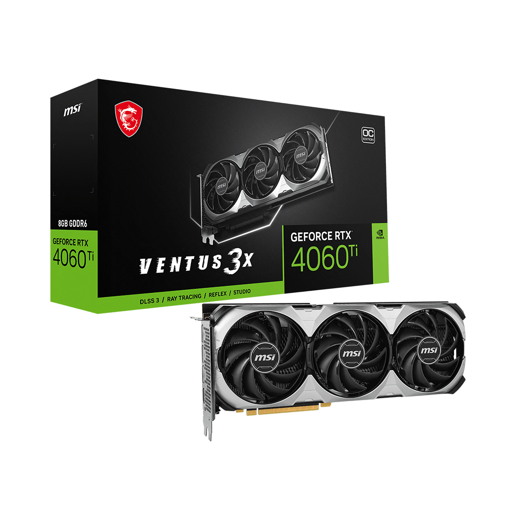 MSI GeForce RTX 4060 Ti VENTUS 3X OC Graphics Card,16GB GDDR6 128-Bit Memory, 2610 MHz Boost Clock | 912-V517-004