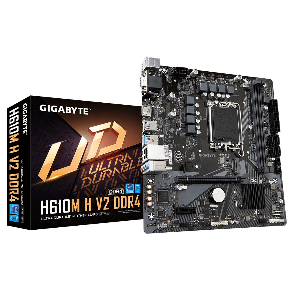 Gigabyte H610M H V2 ,LGA1700 socket , 2 x DDR4 up to 64 GB Micro ATX Motherboard