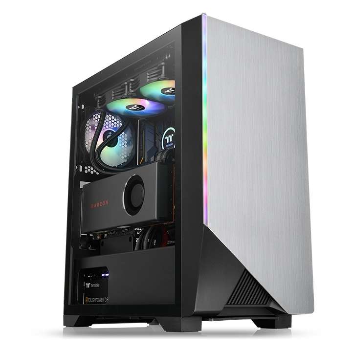 Thermaltake H550 TG ARGB Mid Tower Case one preinstalled 120mm and ARGB light strip | CA-1P4-00M1WN-00