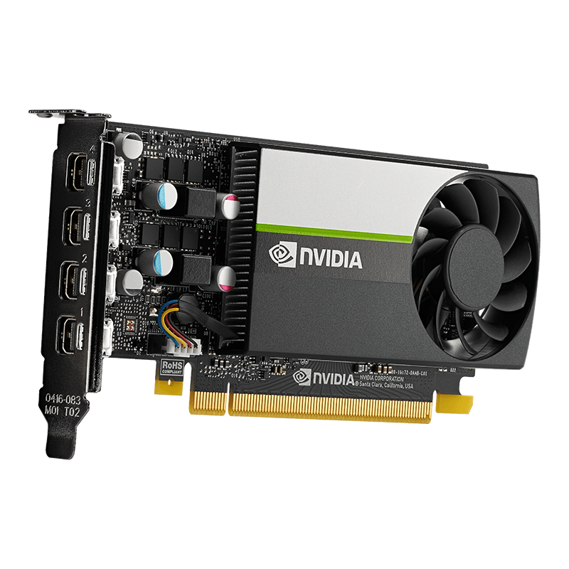 PNY NVIDIA T1000 4GB GDDR6 CUDA Cores	896, PCI Express 3.0 x16, 4x mDP | VCNT1000-PB