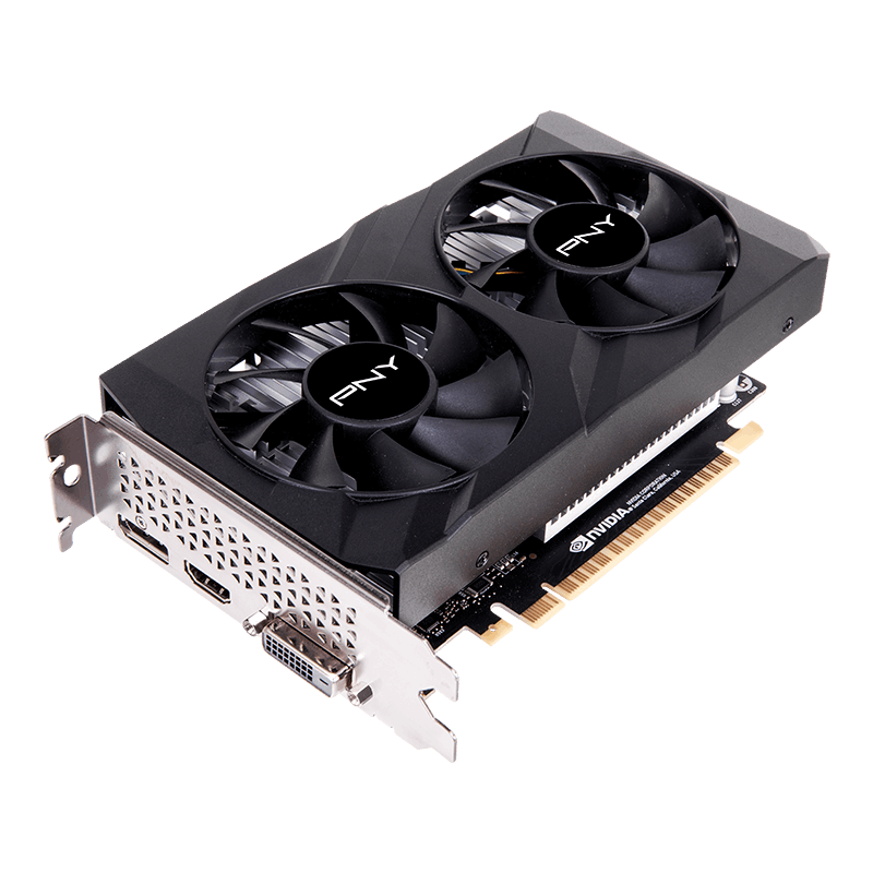 PNY GeForce GTX 1650 4GB GDDR6 Dual Fan 2 CUDA Cores 896 PCI-Express 3.0 ×16 | VCG16504D6DFXPB1