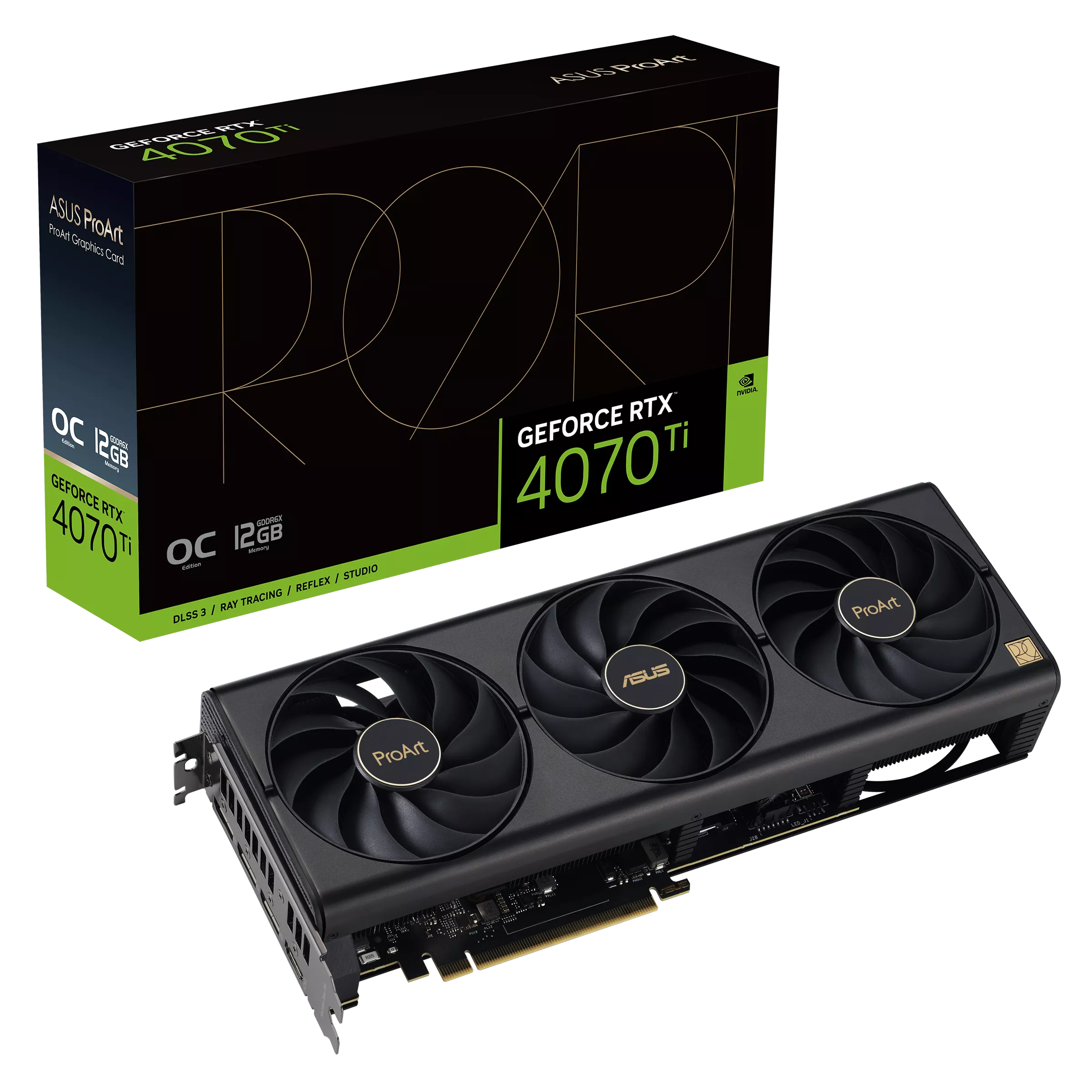 ASUS ProArt GeForce RTX 4070 Ti OC edition 12GB GDDR6X Engine Clock 2760 MHz | PROART-RTX4070TI-O12G