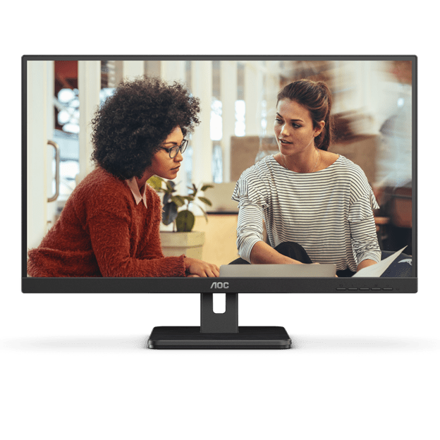 AOC Q27E3UAM 27” Frameless design Monitor, VA panel, QHD resolution, 300 nits brightness, 75Hz, Adaptive sync, Built-in speakers, Flicker Free | Q27E3UAM