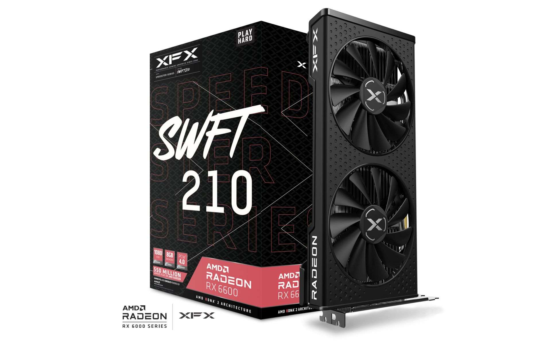 XFX Speedster SWFT 210 AMD Radeon RX 6600 Core Gaming Graphics Card with 8GB GDDR6, AMD RDNA™ 2 | RX-66XL8LFDQ