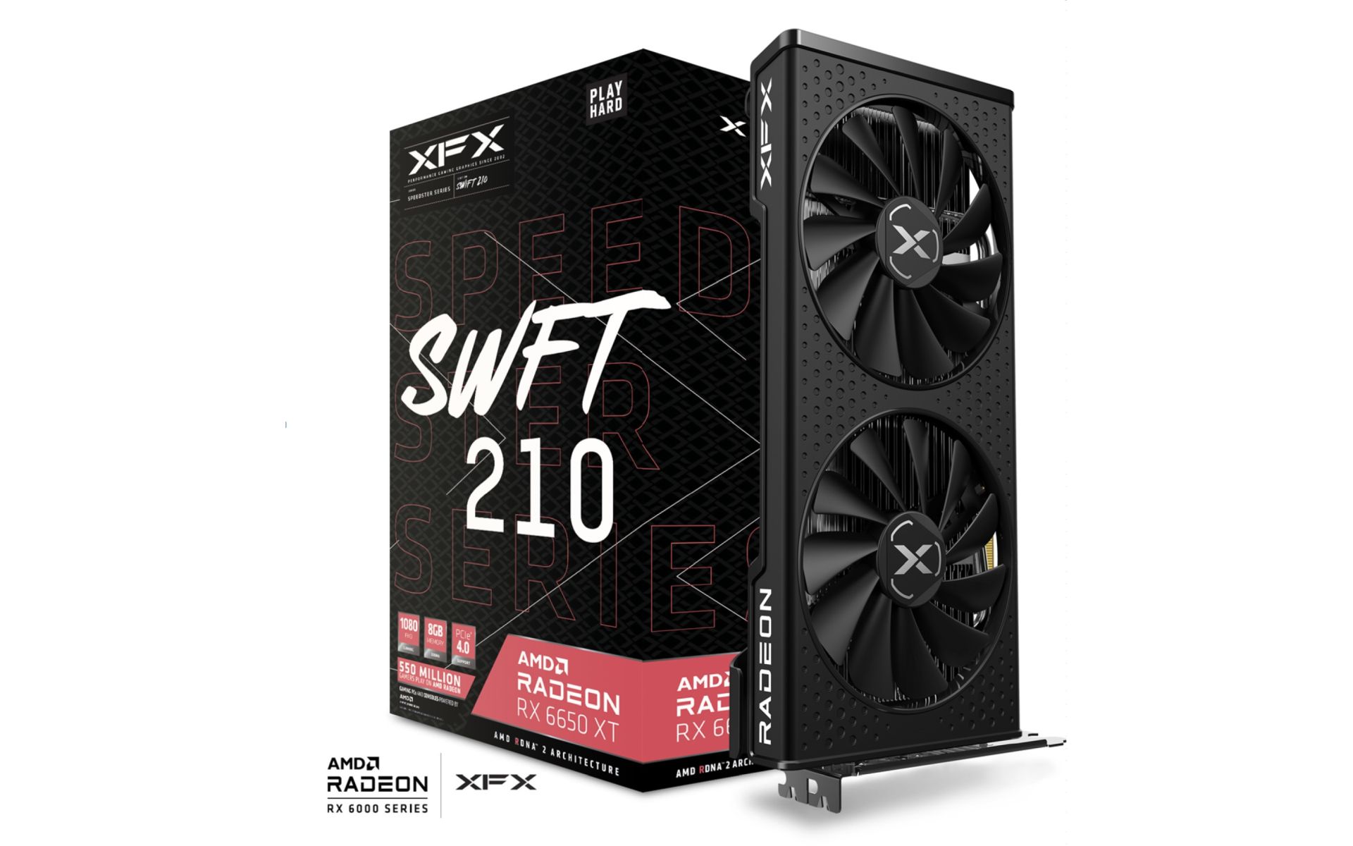 XFX Speedster SWFT 210 AMD Radeon RX 6650 XT Core Gaming Graphics Card with 8GB GDDR6, AMD RDNA™ 2 | RX-665X8DFDY