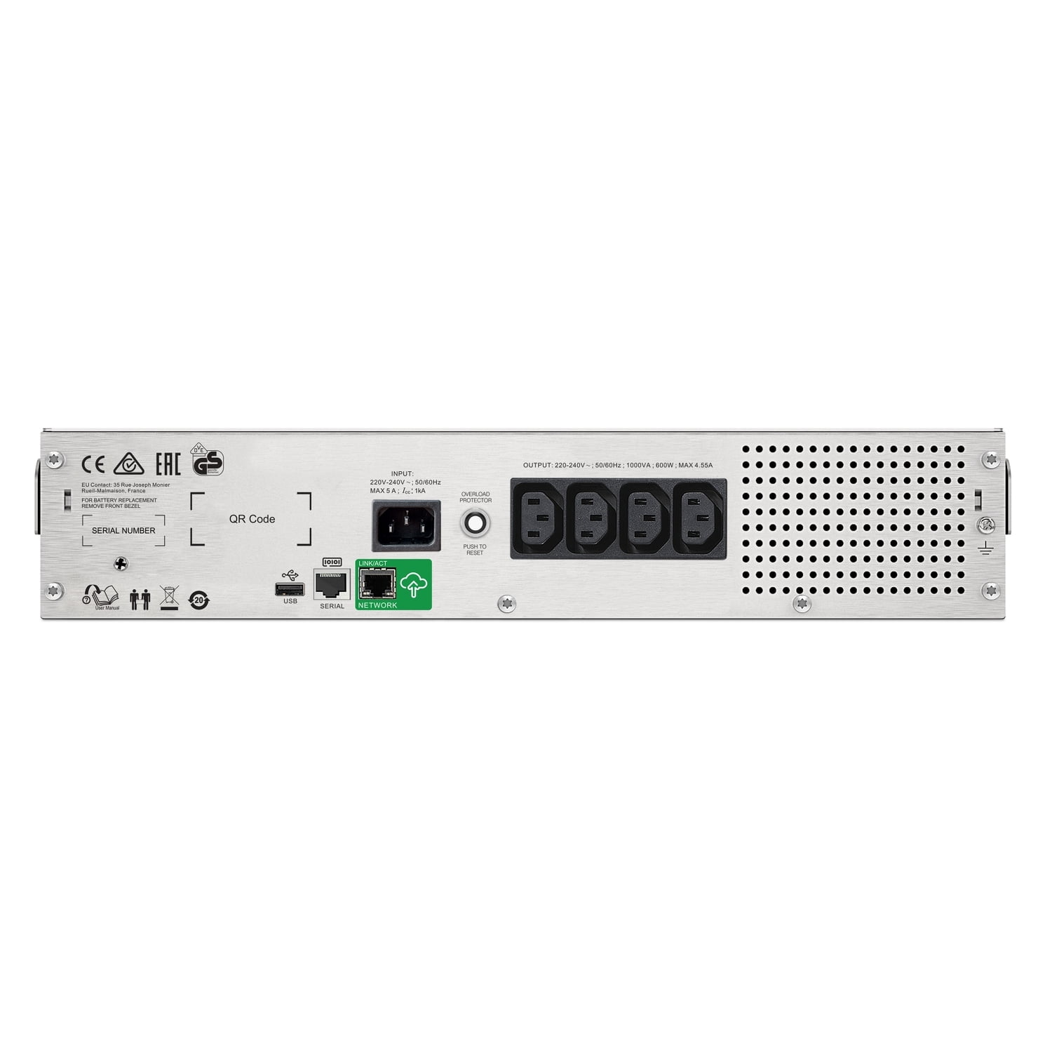 APC Smart UPS 1000VA, Rack Mount, 600W ,LCD 230V with SmartConnect Port | SMC1000I-2UC