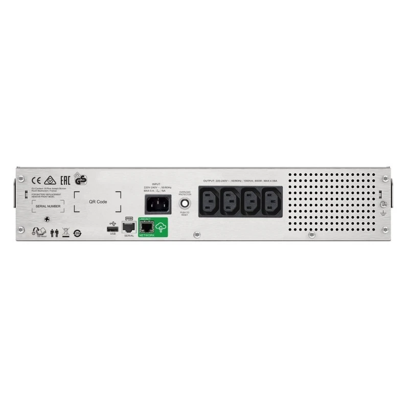 APC Smart-UPS C 1000VA / 600W Line-Interactive Pure Sine Wave 2U Rackmount UPS, Black | SMC1000I-2UC