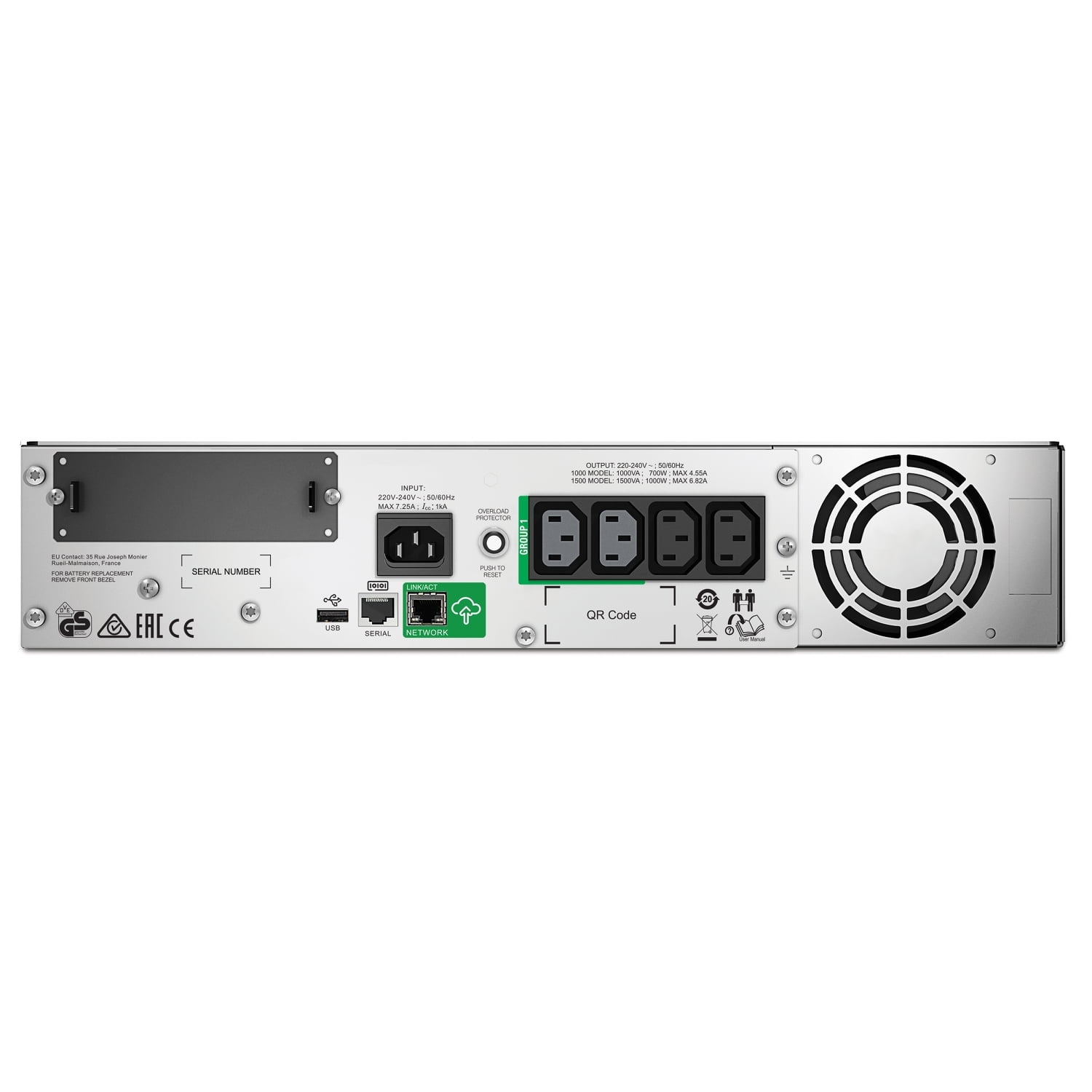 APC Smart UPS 1000VA, Line Interactive 700W ,Rackmount 2U, 230V, 4x IEC C13 outlets, SmartConnect Port+SmartSlot, AVR, LCD | SMT1000RMI2UC