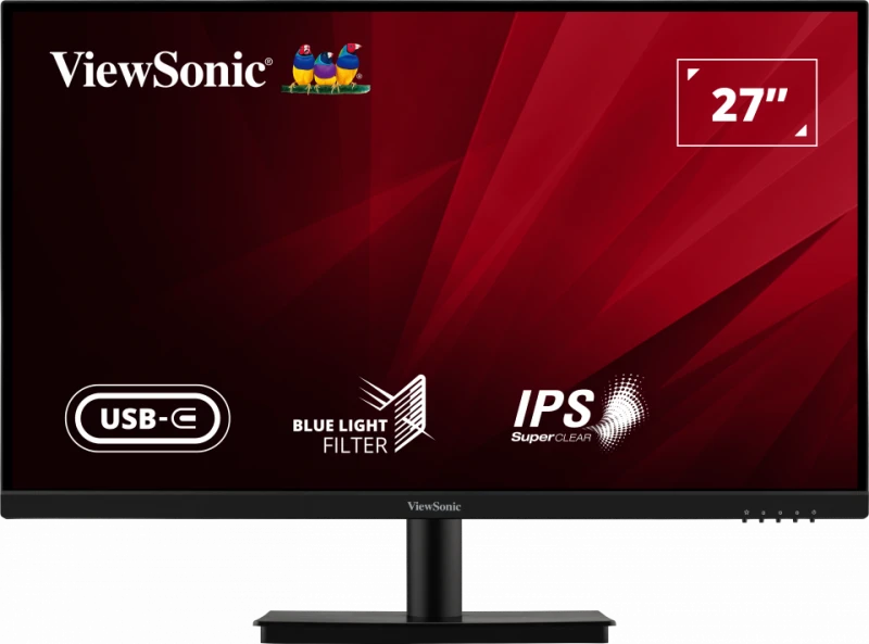 ViewSonic VA2709U-4K 27” 4K UHD Monitor with USB-C & Speakers, SuperClear IPS Panel, 4ms Response Time, 2 x 2.5W Speakers, HDR 10 & 1.07B Colors, Eye Care, HDMI, DP, USB-C, Black | VA2709U-4K