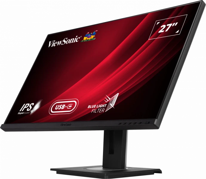 ViewSonic VG2755 27" IPS FHD Ergonomic Monitor with USB Type-C, Framless Bezel, 5ms GTG Response Time, 2x2W Speakers, 8bit Colors, 4x USB, VGA, HDMI, DisplayPort, Eye Care, Black | VG2755