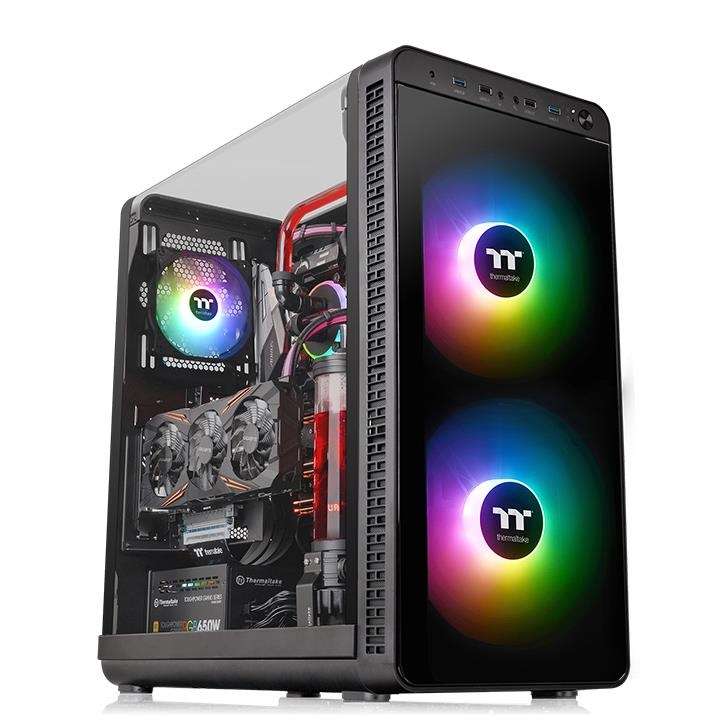 Thermaltake View 37 ARGB Edition Case E-ATX mid-tower chassis with two preinstalled 200mm ARGB fans and one 120mm ARGB fan | CA-1J7-00M1WN-04