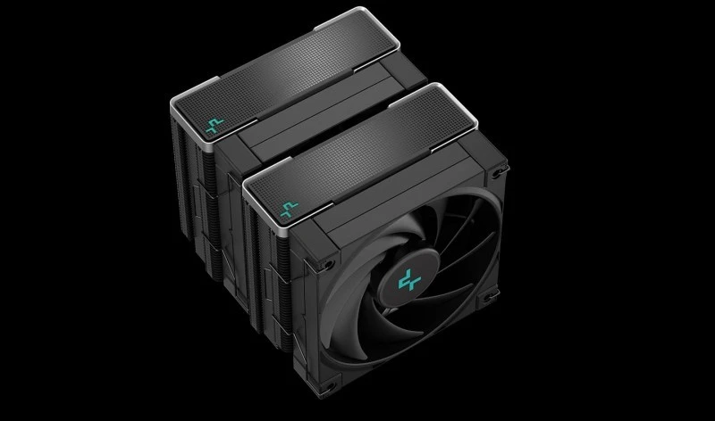 DeepCool AK620 ZERO DARK Dual-Tower CPU Cooler, 260W TDP, 2×120 mm FDB Fans, 6×6 mm Heat-Pipes, LGA/AM5, Black,