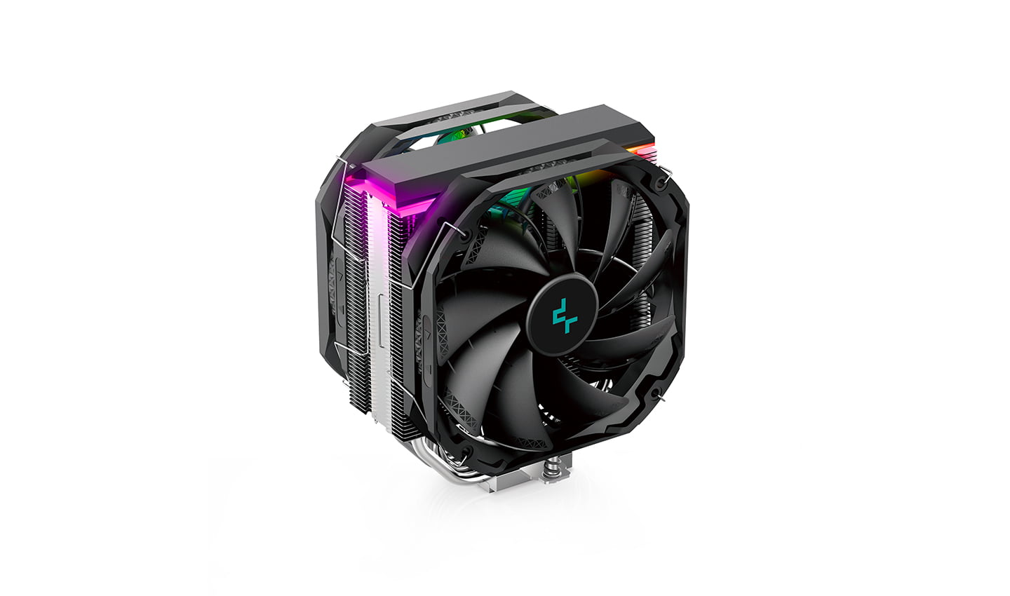 DeepCool AS500 PLUS single tower boasts a five heat pipe with two TF140S PWM fans CPU cooler |  R-AS500-BKNLMP-G