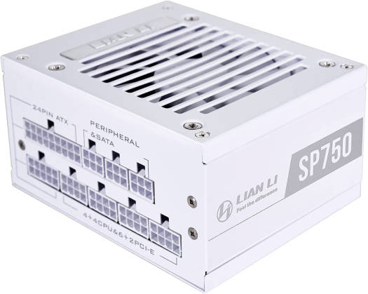 Lian Li SP750 750W 80 Plus Gold Certified Power Supply, Fully Modular, Active PFC, SFX Form Factor, White | G89.SP750W.00UK