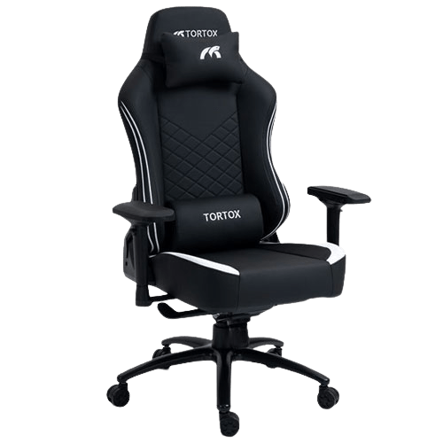 Tortox GC400-W Multi-Functional Tilt Gaming Chair , Up to 330lbs Weight, Armrests 4D, PVC Leather, Black / White | GC400-W