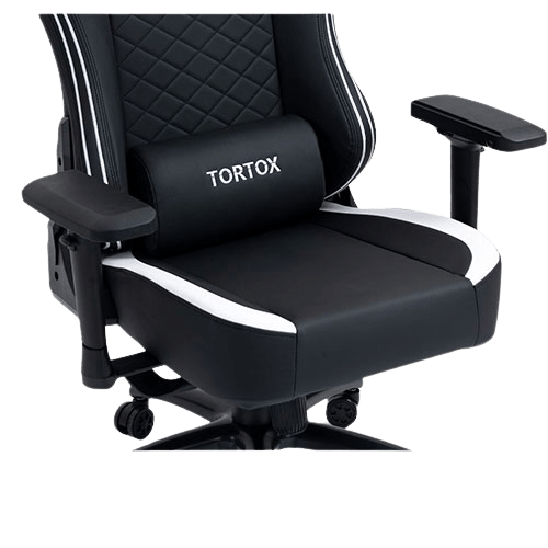 Tortox GC400-W Multi-Functional Tilt Gaming Chair , Up to 330lbs Weight, Armrests 4D, PVC Leather, Black / White | GC400-W