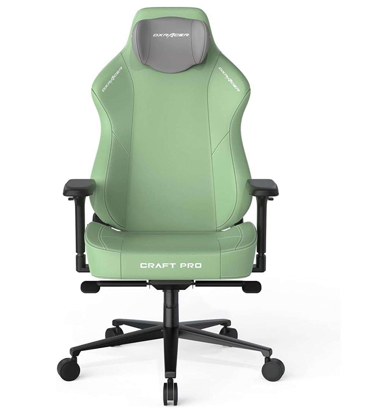 DXRacer Craft Pro Classic Green, 2D Integrated  Lumbar Support, 4D Armrests, Adjustable Recline with Cooling Gel Foam Pillow, Standard | CRA-PR001-E-H1